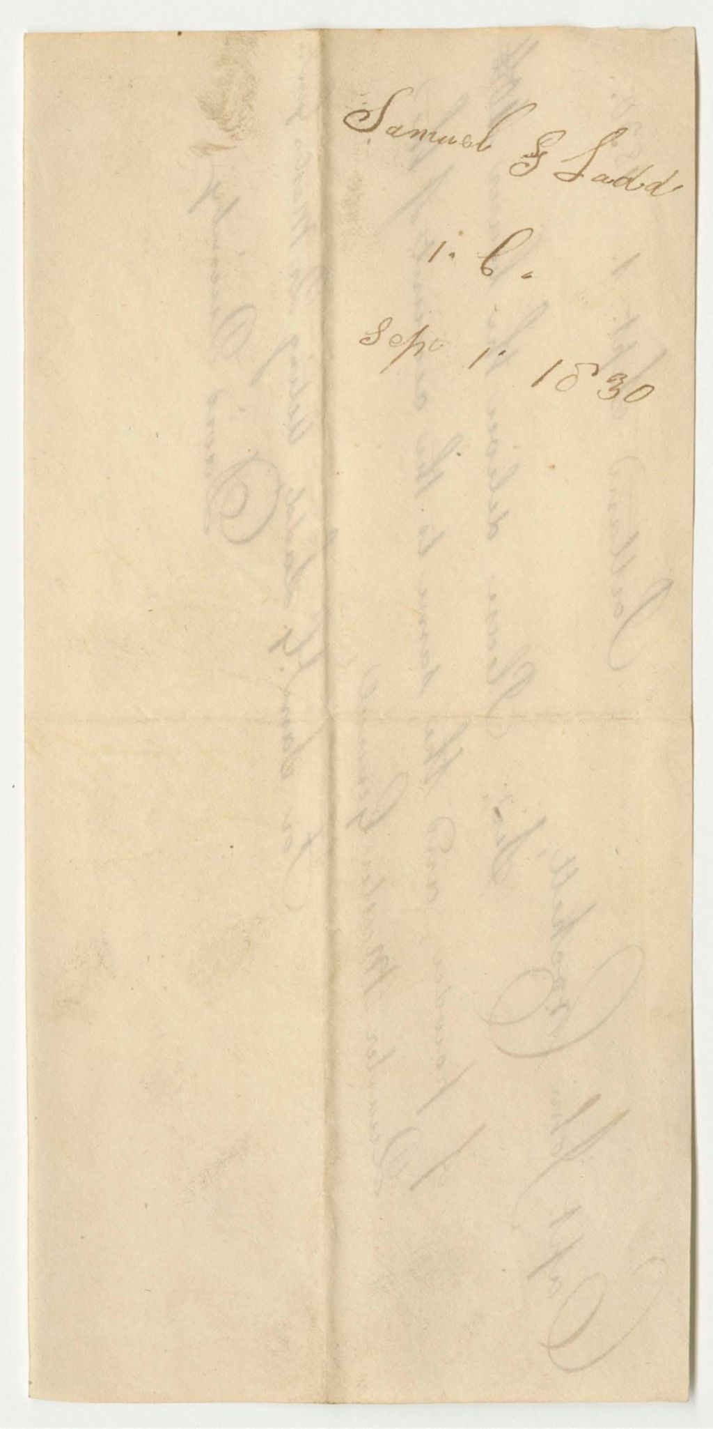 Miniature of Warrant in Favor of Samuel G. Ladd, for Expenses of the State Arsenal.9.4
