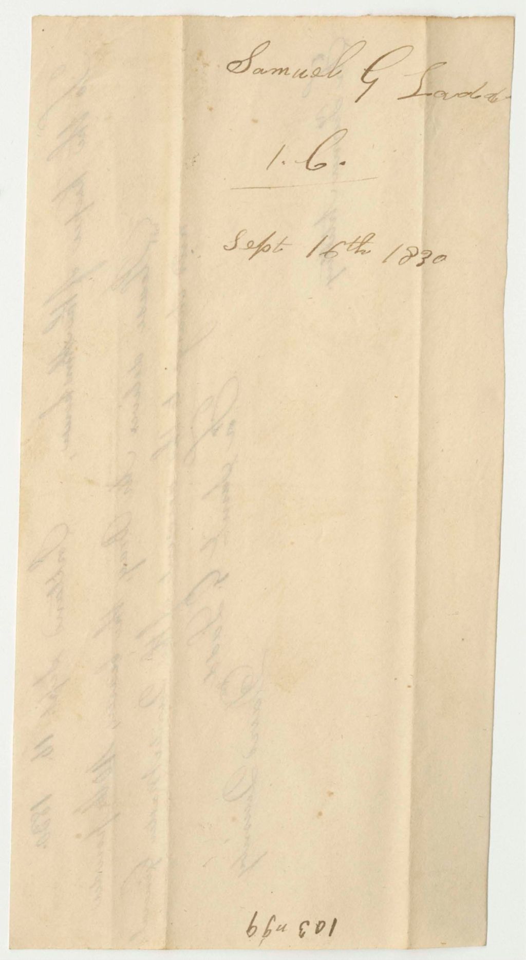 Miniature of Warrant in Favor of Samuel G. Ladd, for Expenses of the State Arsenal.9.8