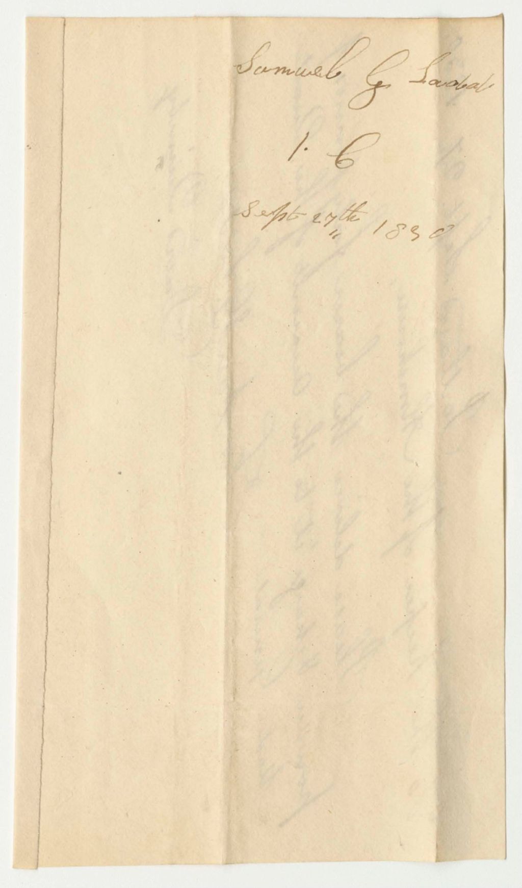 Miniature of Warrant in Favor of Samuel G. Ladd, for Expenses of the State Arsenal.9.13