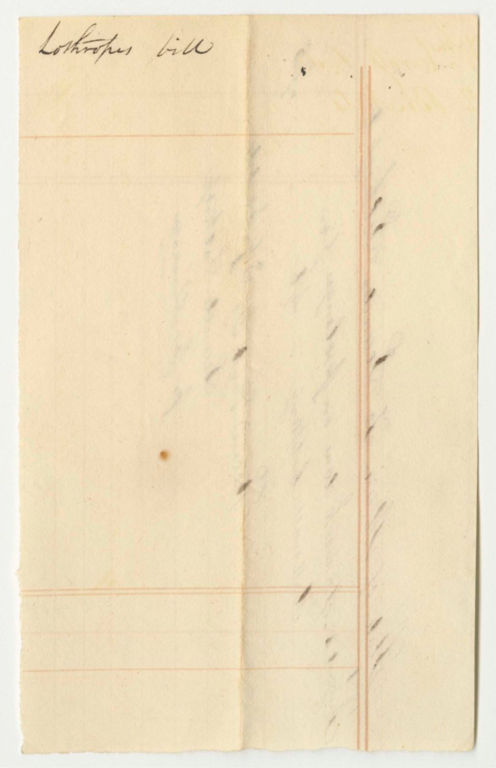 Miniature of Leander Lothrop's Bill for Work Done for the Hallowell Artillery, Paid by S.G. Ladd