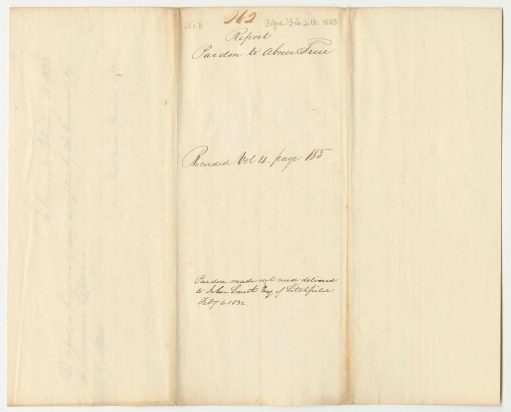 Miniature of Report 262: Report on a Pardon to Abner True