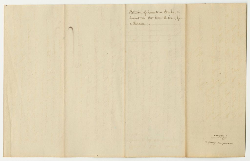 Miniature of Petition of Cornelius Roche, a Convict in the State Prison, for a Pardon