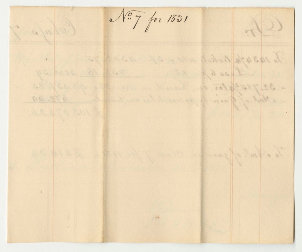 Miniature of Account of the Managers of the Lottery for the Benefit of the Cumberland and Oxford Canal, Class 7 for 1831