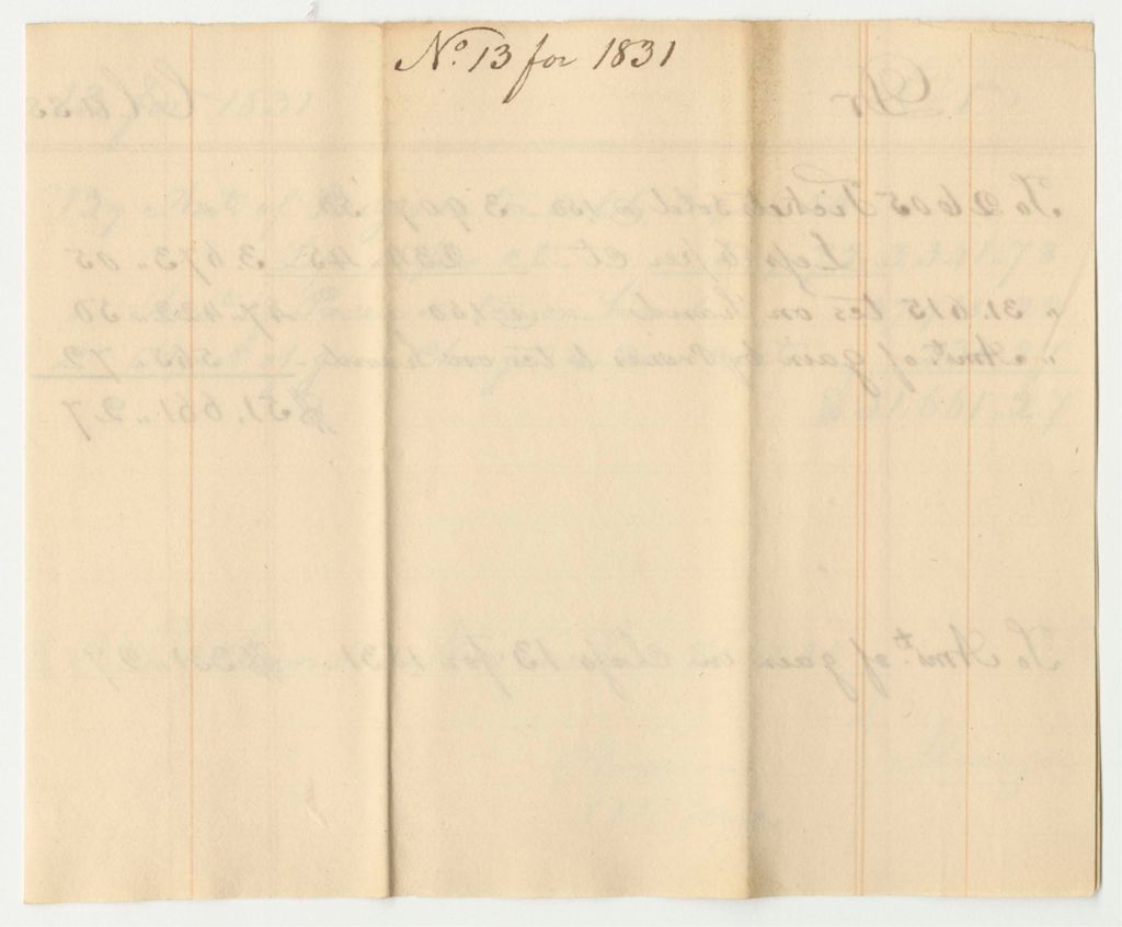 Miniature of Account of the Managers of the Lottery for the Benefit of the Cumberland and Oxford Canal, Class 13 for 1831