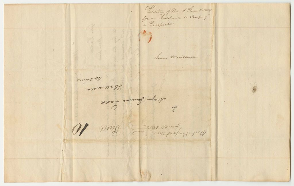 Miniature of Petition of William A. Stone and Others for an "Independent Company" in Prospect