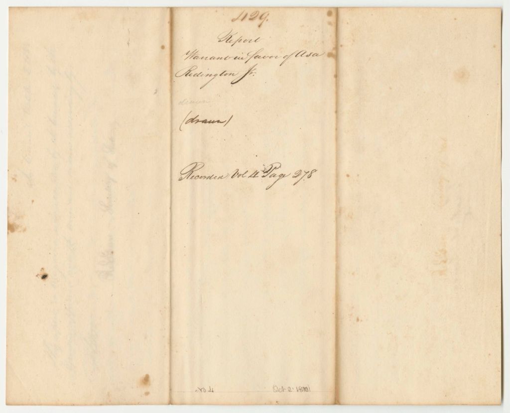 Miniature of Report 429: Warrant in Favor of Asa Redington, Jr., Agent to Visit Towns on the Canada Road To Check on Laws To Prevent Contagious Diseases