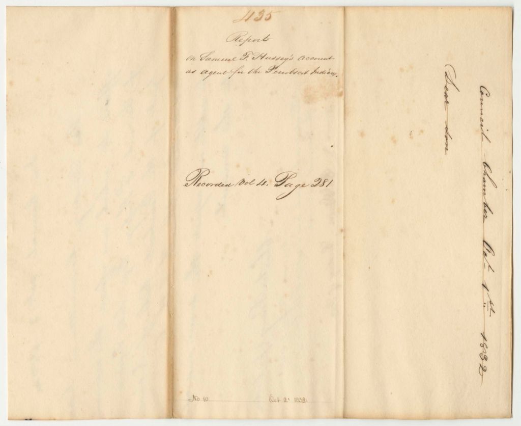 Miniature of Report 435: Report on the Account of Samuel F. Hussey, Penobscot Indian Agent