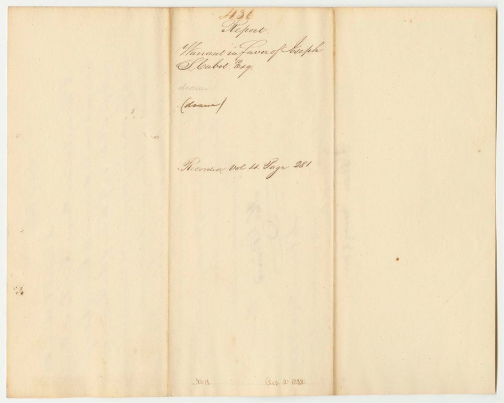 Miniature of Report 436: Warrant in Favor of Joseph S. Cabot, Esq., for Interest on His Loan to the State