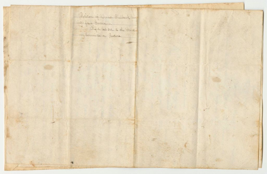 Miniature of Petition of David Philbrick, Praying for a Pardon