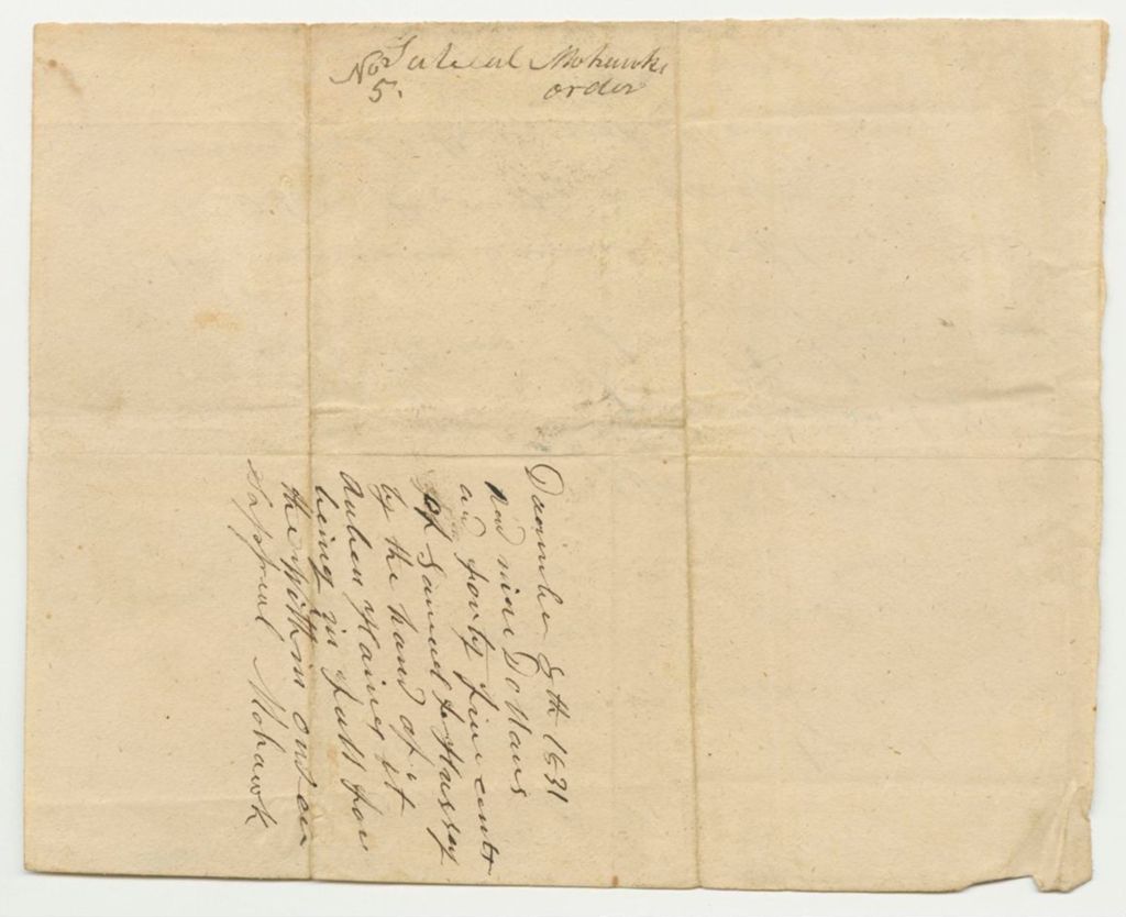 Miniature of Order of the Penobscot Tribe of Indians to Pay Sabeal Mohawk