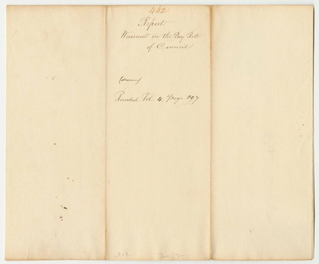 Miniature of Report 462: Warrant on the Payroll of the Executive Council for Their Session Beginning Dec. 4, 1832