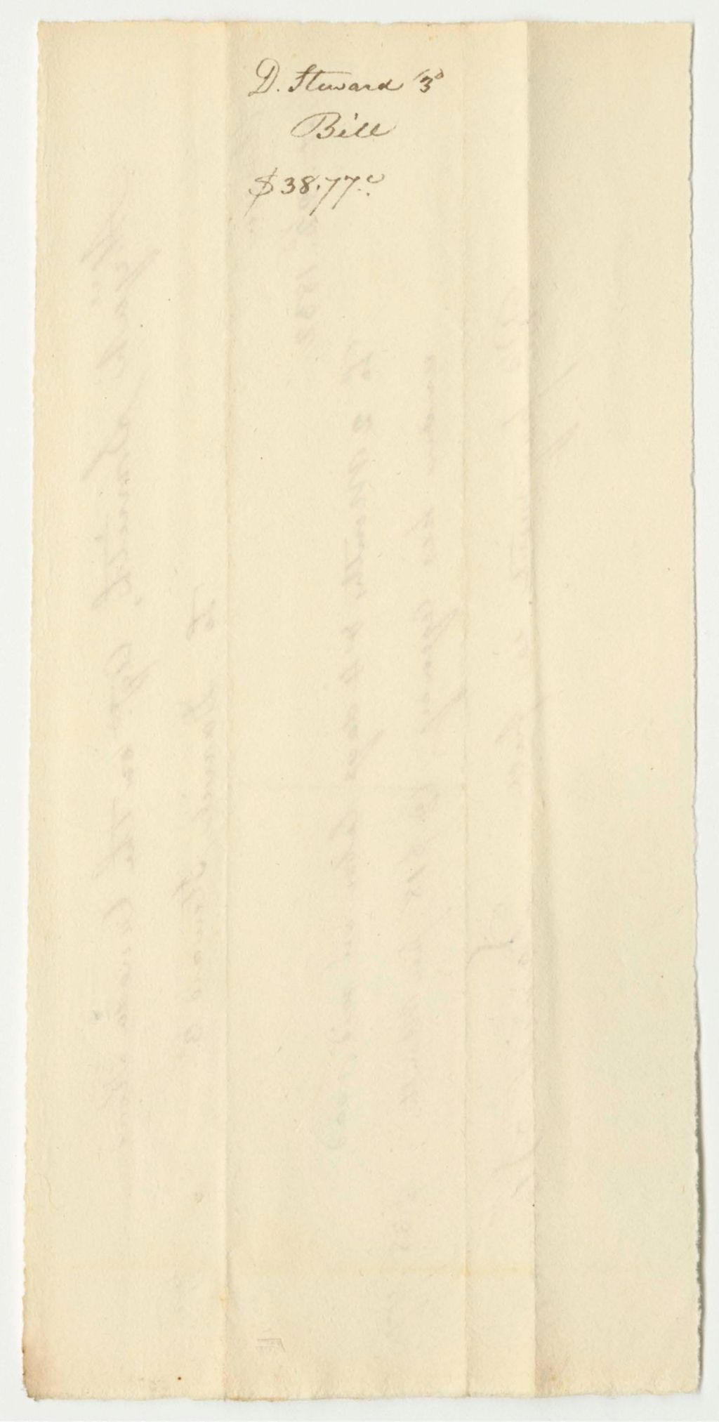 Miniature of David Steward's Bill for Work on the Canada Road, Paid by Abijah Smith