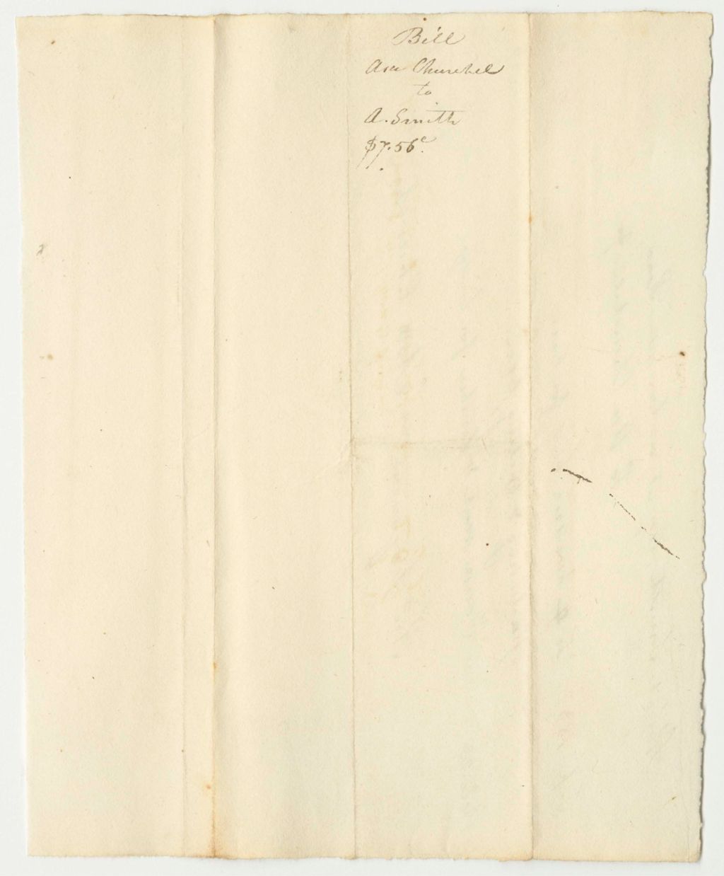Miniature of Asa Churchel's Bill for Hay for Oxen, Paid by Abijah Smith