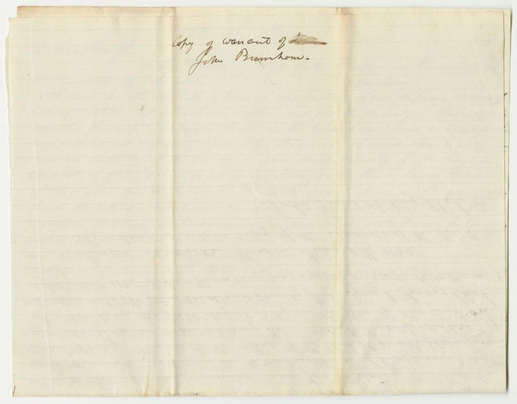 Miniature of Copy of Warrant of John Burnam