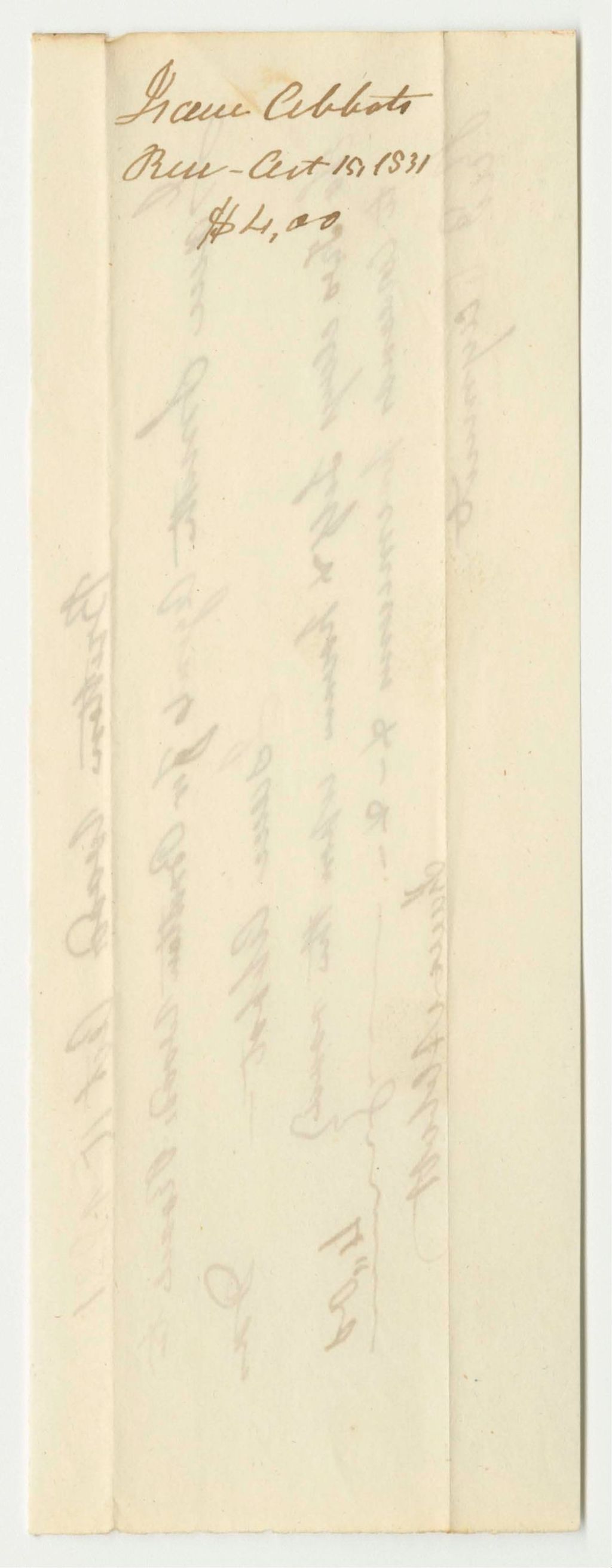 Miniature of Isaac Abbot's Bill for Work on the Notch Road, Paid by Isaac Smith