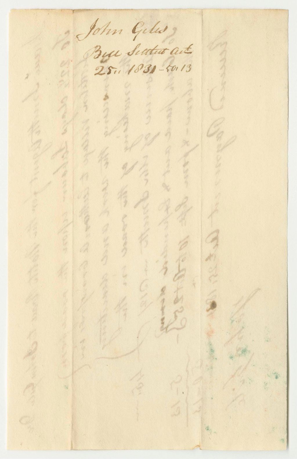 Miniature of John Gile's Bill for Work on the Road from Littleton Village, Paid by Isaac Smith