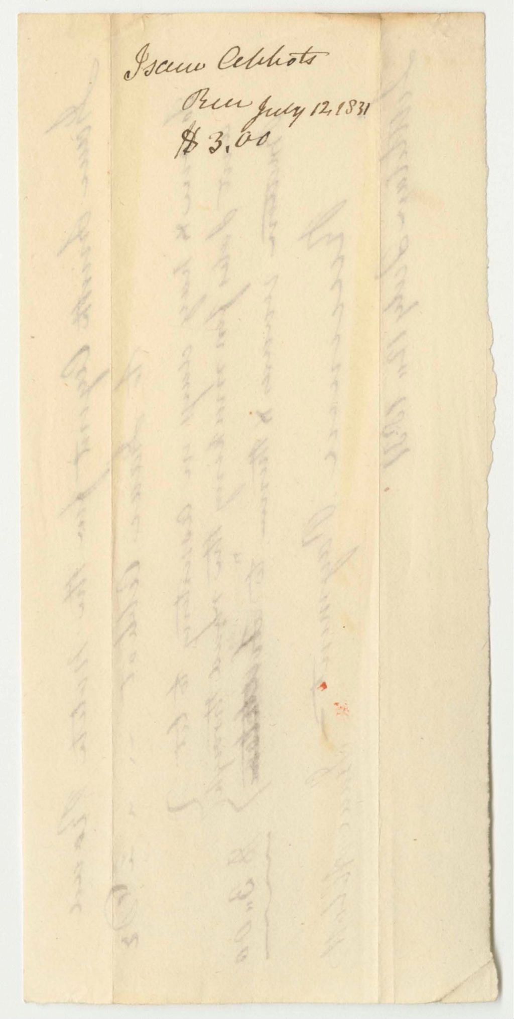 Miniature of Isaac Abbot's Bill for Work on the Notch Road, Paid by Isaac Smith