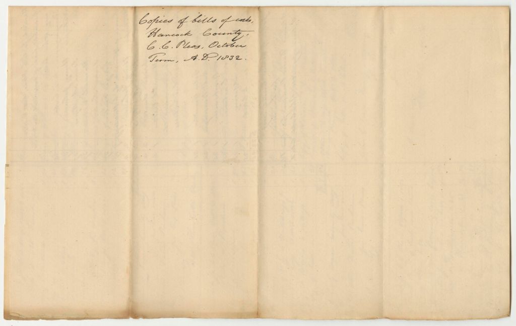 Miniature of Copies of Bills of Costs in Criminal Prosecution Taxed and Allowed at the Court of Common Pleas Holden at Castine, Within and for the County of Hancock, October Term 1832