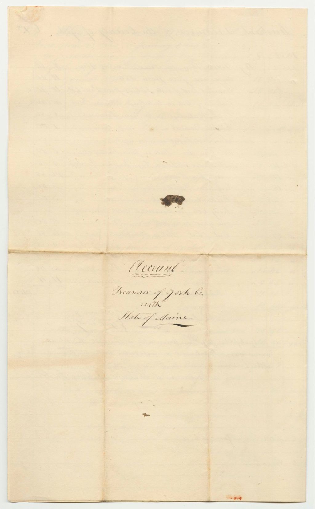 Miniature of Account of Samuel Burbank, Treasurer of York County