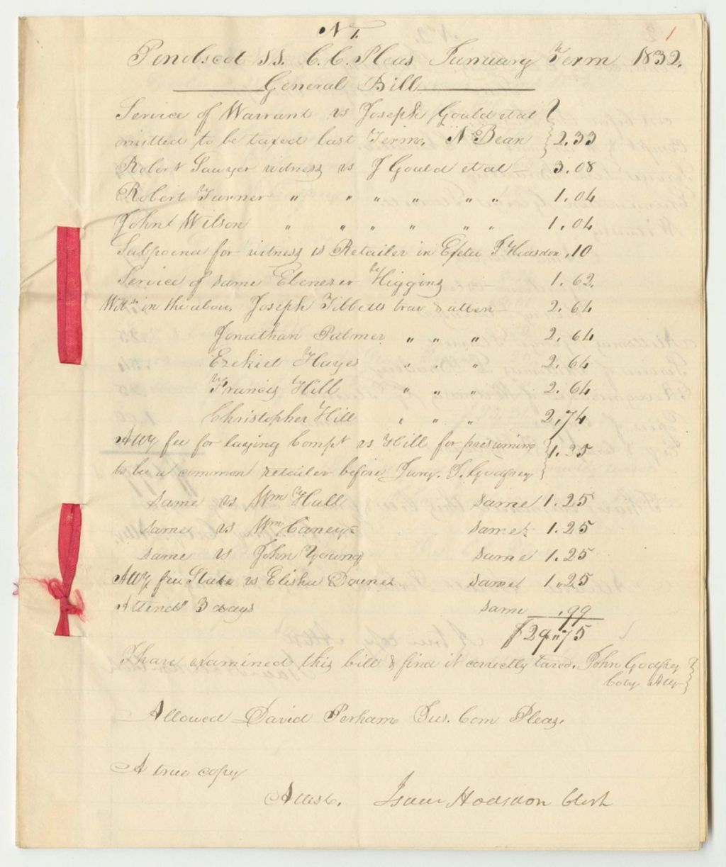 Miniature of General Bill at the Court of Common Pleas of Penobscot County, January Term 1832