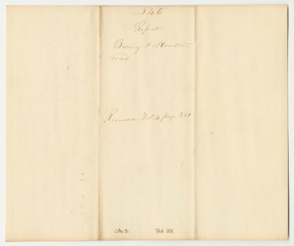 Miniature of Report 546: Report on the Baring and Houlton Road