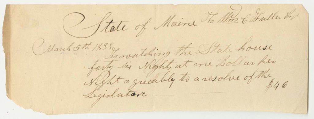 Miniature of Account of William C. Fuller, Night Watchman of the Public Buildings