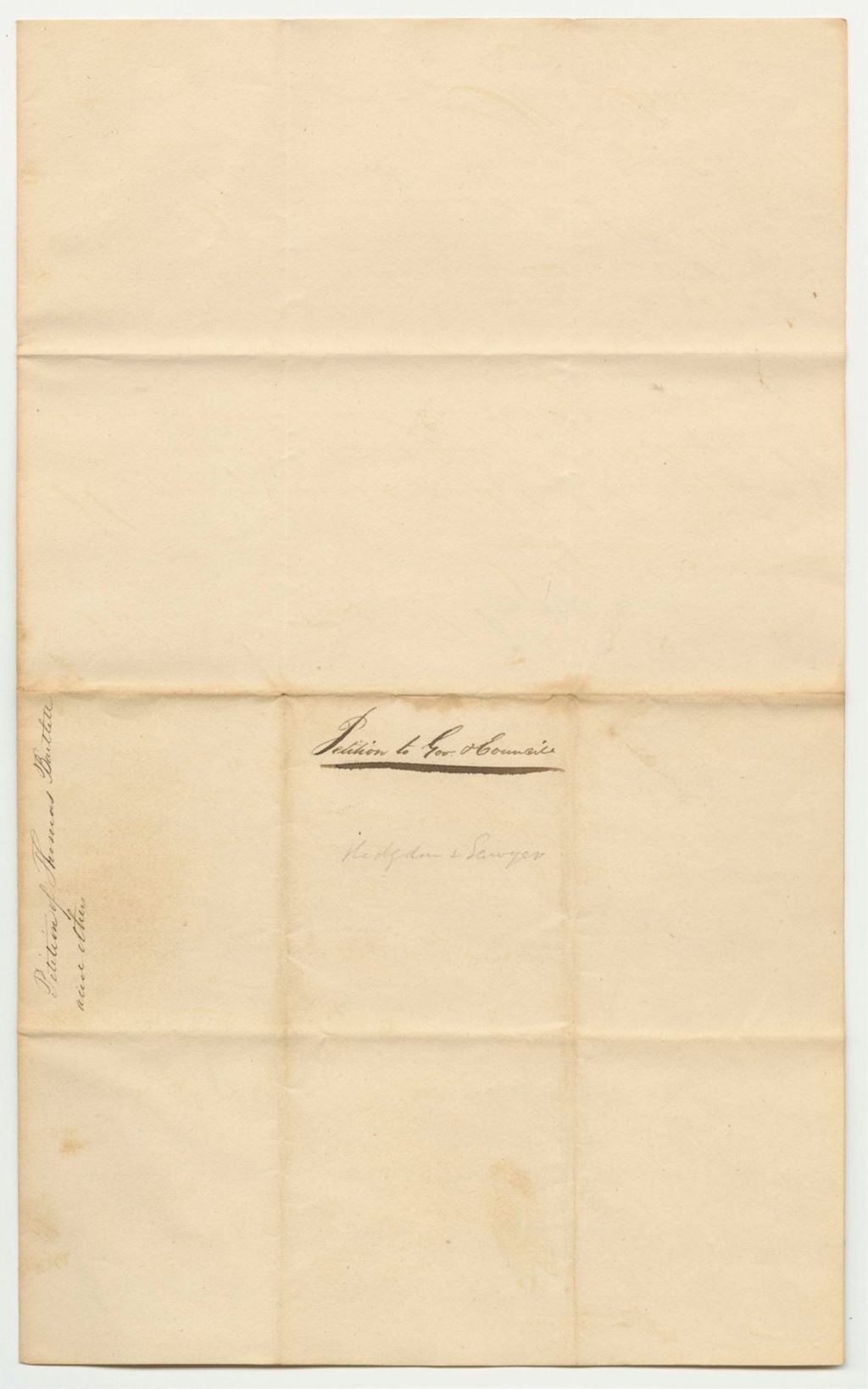 Miniature of Petition of Thomas Bartlett and Others for a Grant of Land on the Allegash River