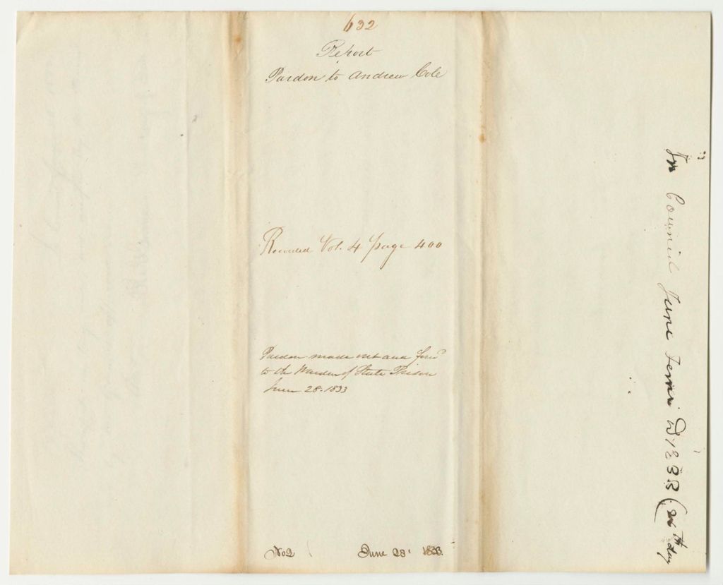 Miniature of Report 632: Report on a Pardon to Andrew Cole