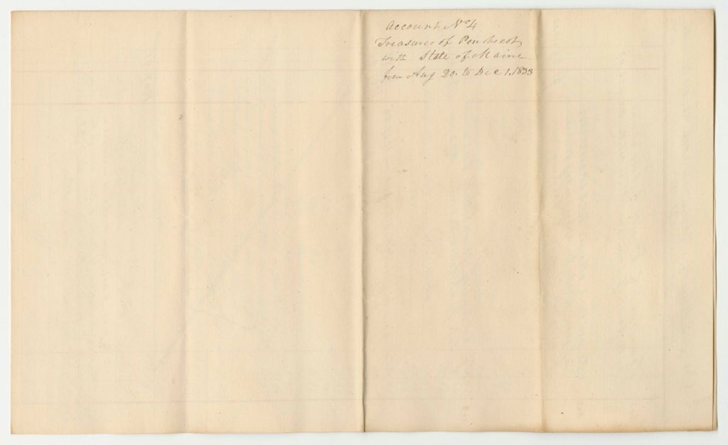 Miniature of Account of Levi Bradley, Treasurer of Penobscot County