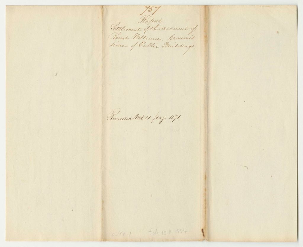 Miniature of Report 757: Report on the Settlement of the Account of Reuel Williams, Esq., Commissioner of Public Buildings