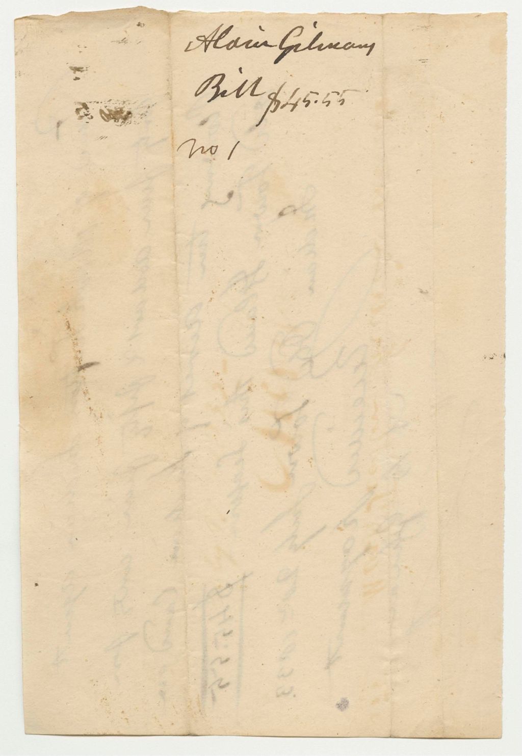 Miniature of Receipts from the Account of Mark Trafton, Agent of the Penobscot Tribe of Indians for 1833