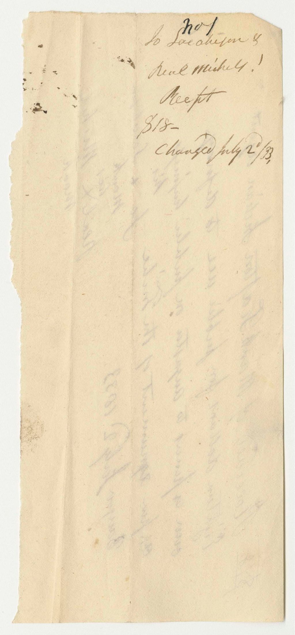Miniature of Receipts from the Account of Mark Trafton, Agent of the Penobscot Tribe of Indians for 1833