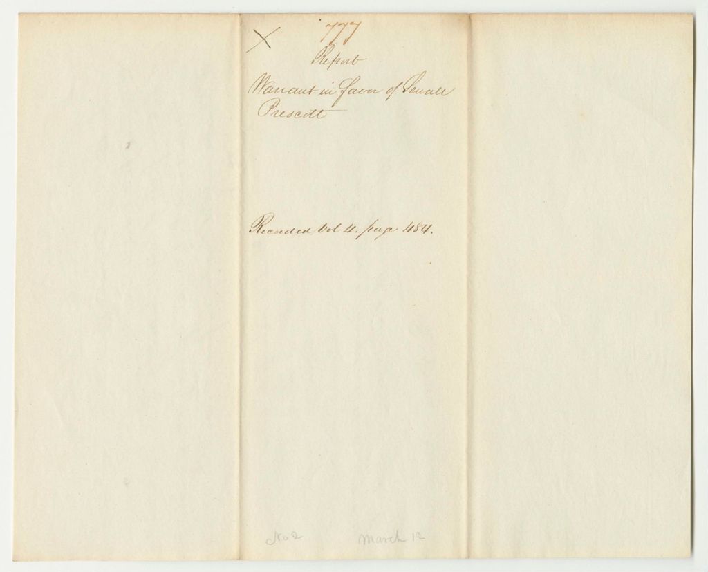 Miniature of Report 777: Warrant in Favor of Sewall Prescott