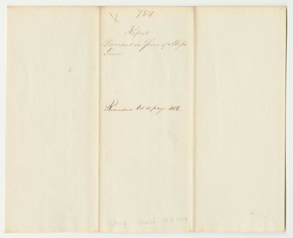 Miniature of Report 784: Warrant in Favor of Moses True