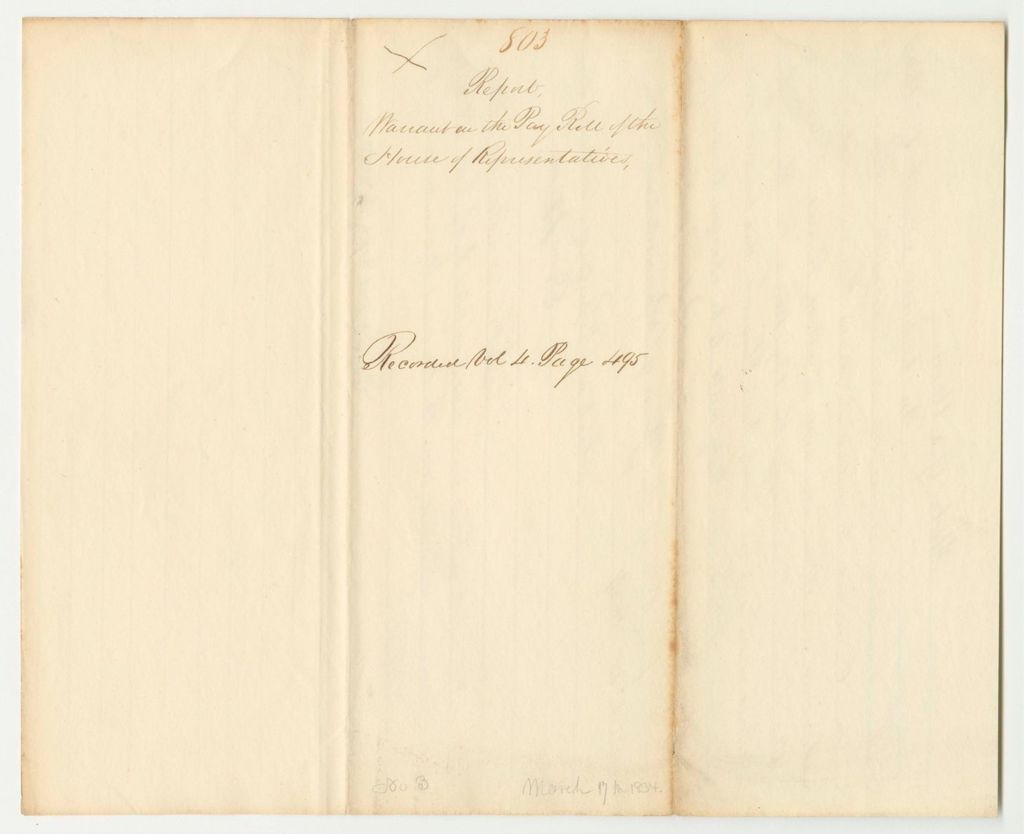 Miniature of Report 803: Warrant for the Payroll of the House of Representatives