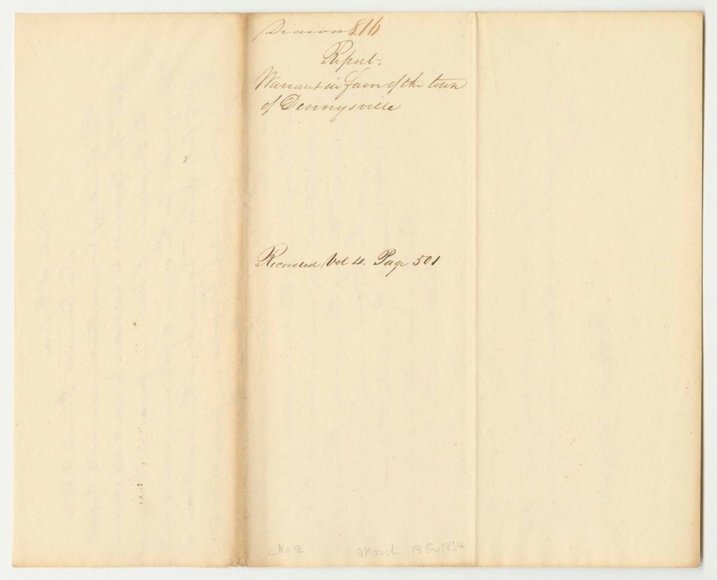 Miniature of Report 816: Warrant in Favor of the Town of Dennysville