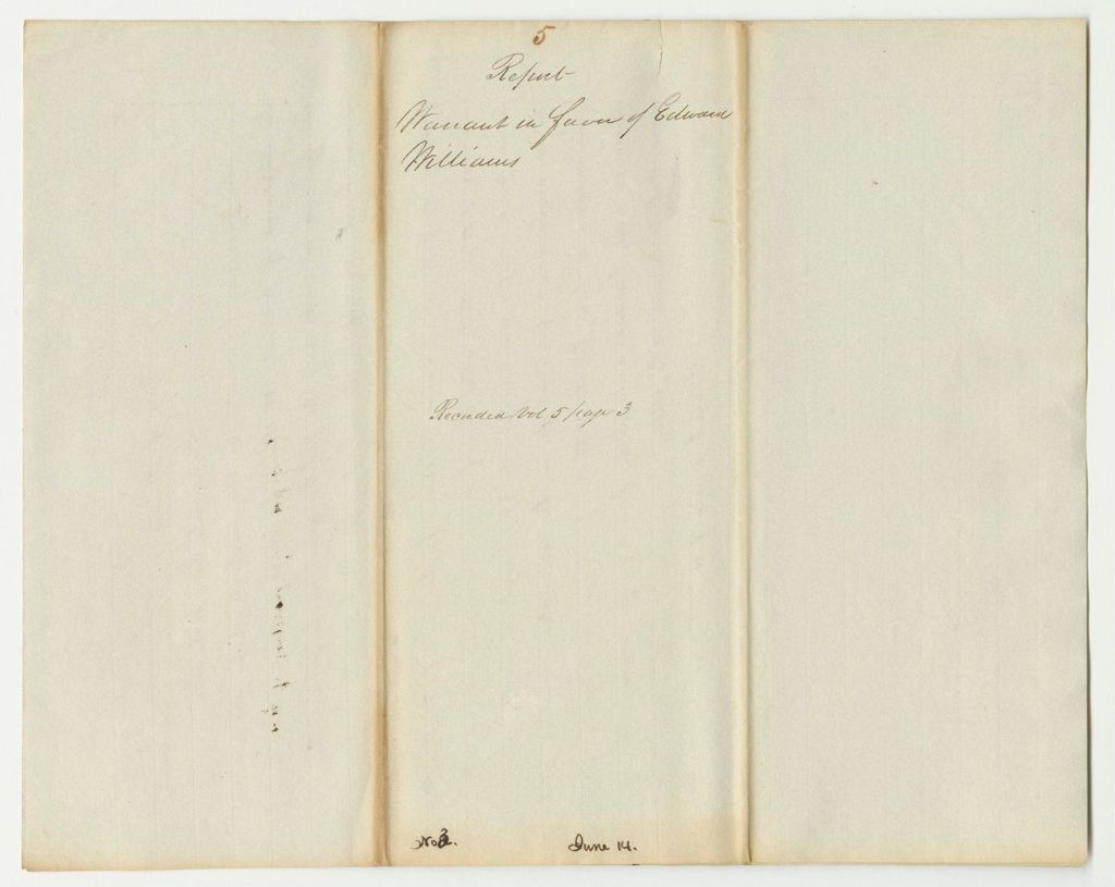 Miniature of Report 5: Warrant in Favor of Edward Williams for Improving the Public Grounds in Front of the State House