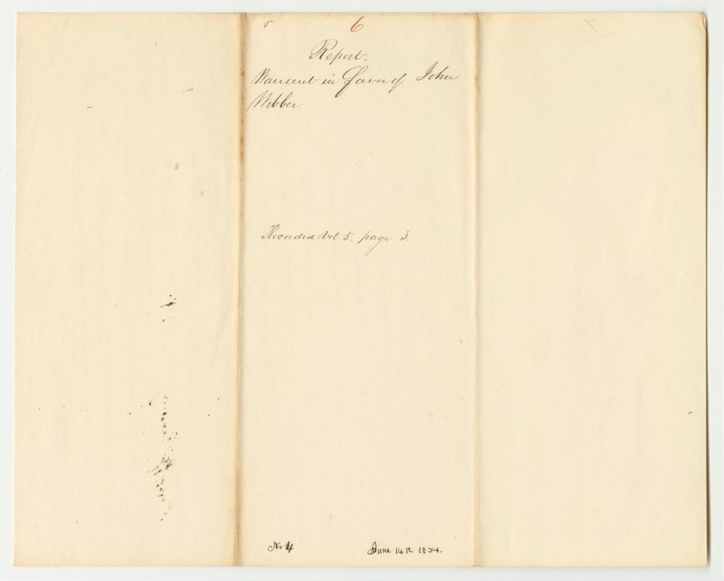 Miniature of Report 6: Warrant in Favor of John Webber for Assisting the Council in Settling the Accounts of the Late Land Agent