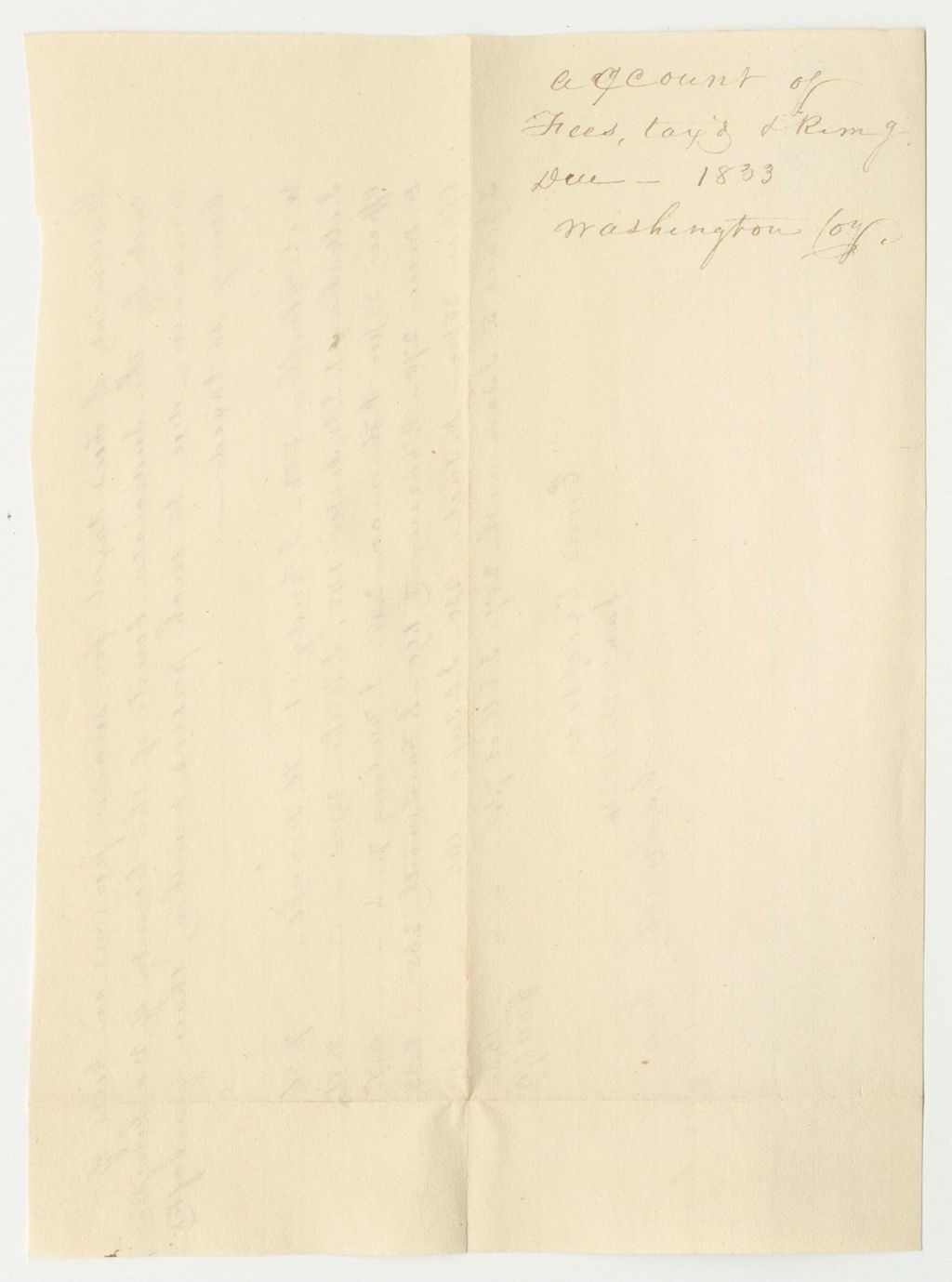 Miniature of Statement of Fees Taxed for Sundry Persons in Bills of Cost by the Judicial Court of the County of Washington Not Remaining Within Three Years After Being So Taxed