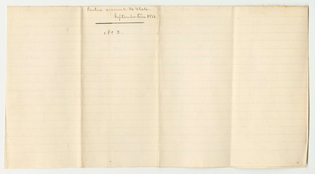 Miniature of Account of David G. Wilson, Keeper of the State's Gaol in Machias in the County of Washington, for the Board of Prisoners Therein Committed for Offences Against the State from March 6th to September 18th 1833