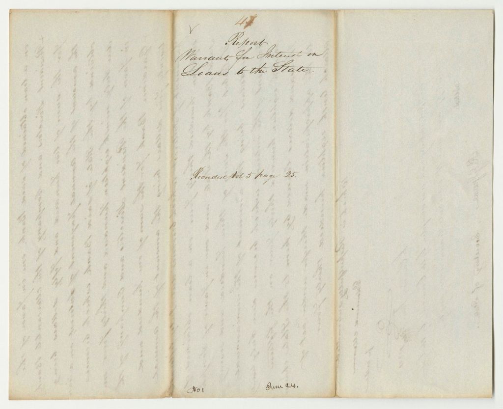 Miniature of Report 47: Warrants for Interest on Loans to the State