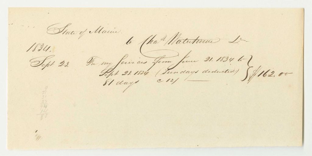 Miniature of Account of Charles Waterhouse, Clerk in the Secretary of State's Office