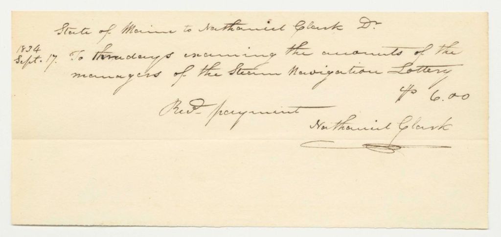 Miniature of Bills from Nathaniel Clark, John O'Brien, and Edward Williams for Examining the Accounts of the Managers of the Steam Navigation Lottery