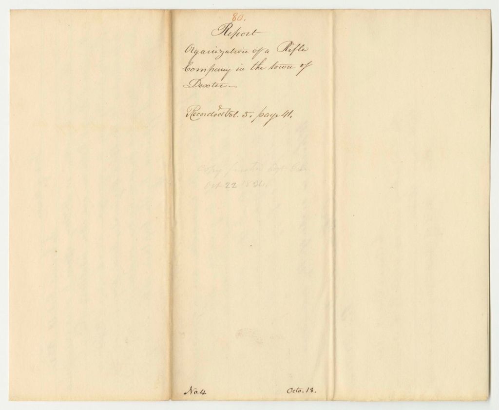 Miniature of Report 80: Report on the Organization of a Rifle Company in Dexter