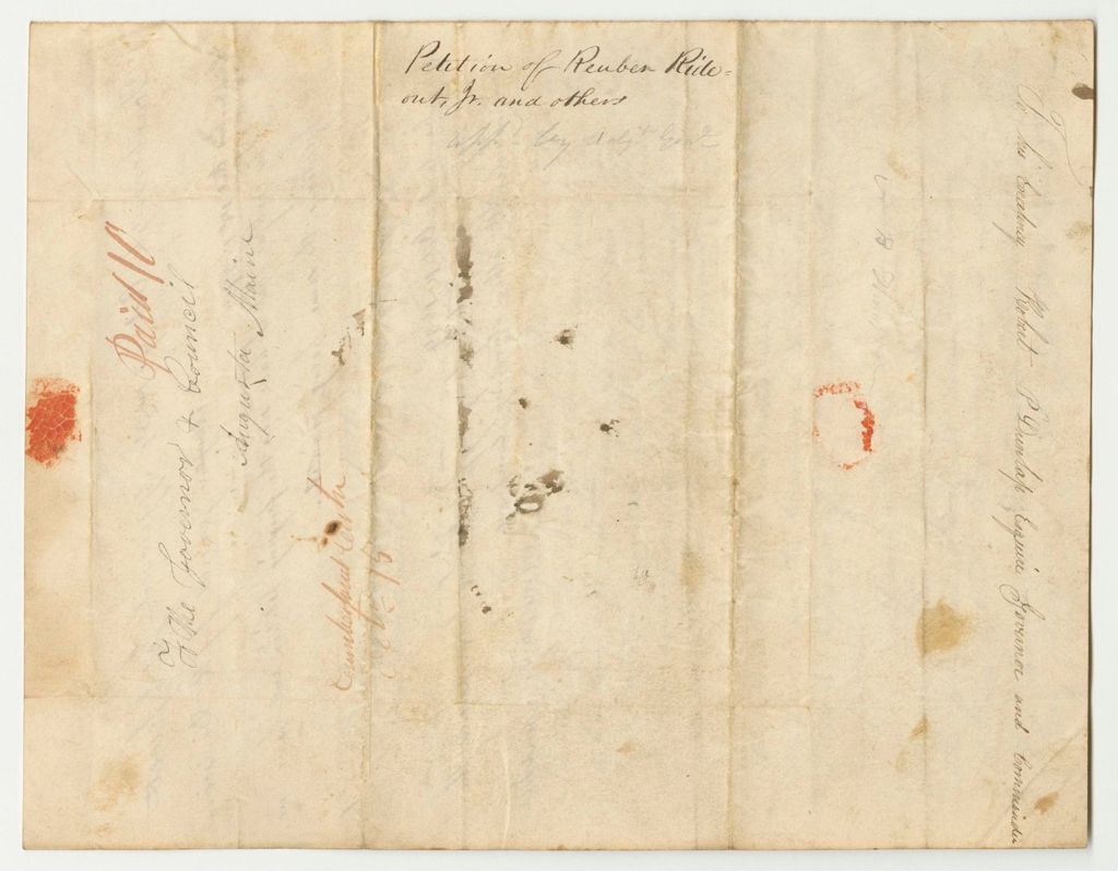 Miniature of Petition of Reuben Rideout, Jr., and Others for a Rifle Company in the Town of Cumberland