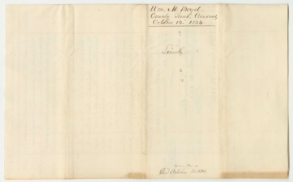Miniature of Account of William M. Boyd, Lincoln County Treasurer
