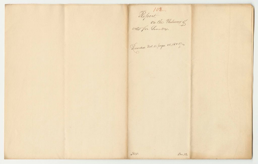 Miniature of Report 108: Report on the Return of Votes for Senators