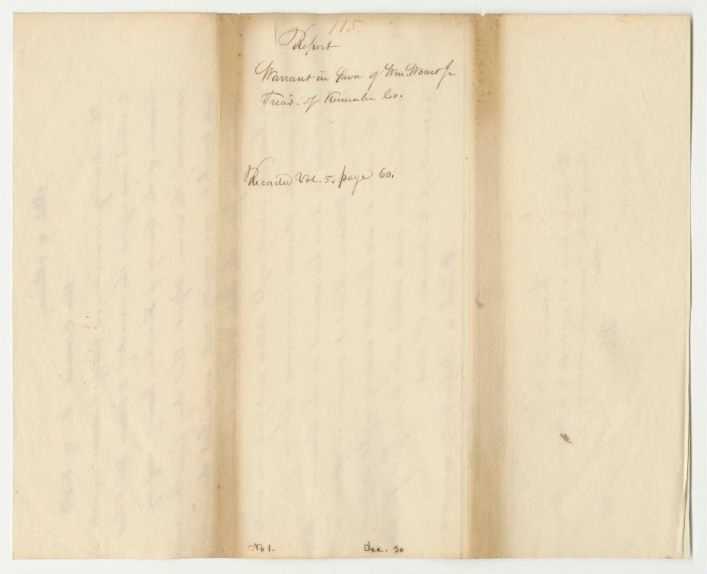Miniature of Report 115: Warrant in Favor of William Woart, Jr., Kennebec County Treasurer