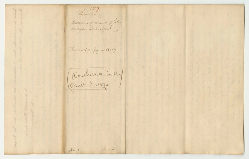 Miniature of Report 127: Report on the Settlement of Accounts of John Hodgdon, Land Agent