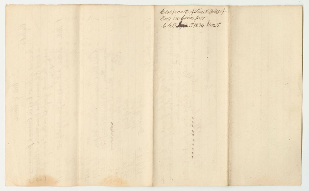 Miniature of Account of Fines and Costs in Criminal Prosecutions at the Court of Common Pleas Begun and Holden at Paris Within and for the County of Oxford, June Term 1834